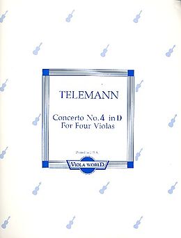 Georg Philipp Telemann Notenblätter Concerto in D Major no.4 for 4 violas