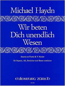 Johann Michael Haydn Notenblätter Wir beten Dich unendlich Wesen
