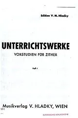 V.M. Hladky Notenblätter Vorstudien für Zither Band 1