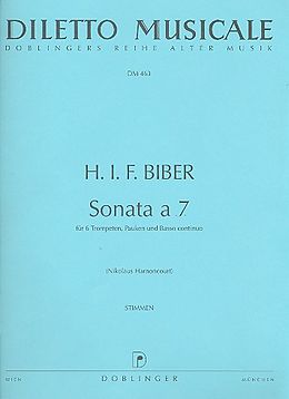 Heinrich Ignaz Franz von Biber Notenblätter Sonata à 7 für 6 Trompeten, Pauken und Bc