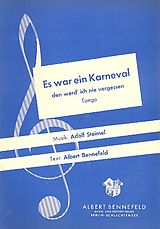 Adolf Steimel Notenblätter Es war ein Karneval den werd ich nie