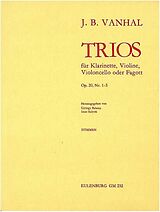 Johann Baptist (Krtitel) Vanhal Notenblätter Trios op.20 Nr.1-3