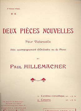 Paul Hillemacher Notenblätter Canzone