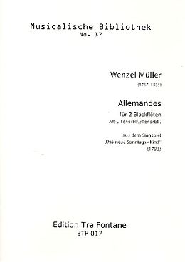 Wenzel Müller Notenblätter Allemandes für 2 Blockflöten