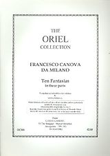 Francesco Canova da Milano Notenblätter 10 Fantasias in 3 Parts for 3 viols or recorders