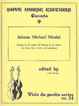 Johann Michael Nicolai Notenblätter Sonata in D Major and Sonata in a Minor