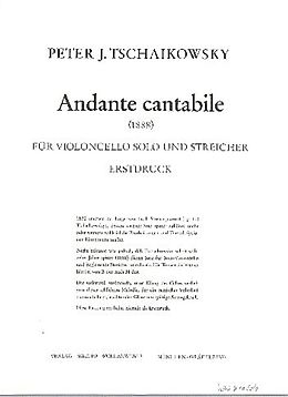 Peter Iljitsch Tschaikowsky Notenblätter Andante Cantabile für Violoncello solo