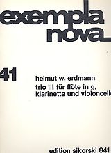 Helmut W. Erdmann Notenblätter Trio Nr.3 für Flöte in g, Klarinette