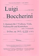 Luigi Boccherini Notenblätter Quintett D-Dur op.39,3 G339 für 2 Violinen