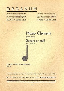 Muzio Clementi Notenblätter Sonate g-Moll op.7,3