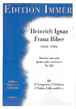 Heinrich Ignaz Franz von Biber Notenblätter Sonata tam aris quam aulis servientes Nr.12