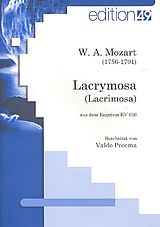 Wolfgang Amadeus Mozart Notenblätter Lacrimosa aus dem Requiem KV626