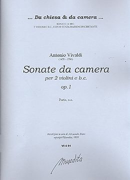 Antonio Vivaldi Notenblätter Sonate da camera op.1 per 2 violini