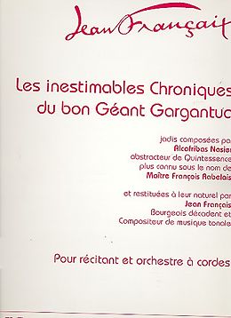 Jean Francaix Notenblätter Les inestimables chroniques du bon géant