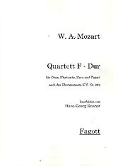 Wolfgang Amadeus Mozart Notenblätter Quartett F-Dur nach KV283 für Oboe