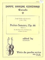 Joseph Bodin de Boismortier Notenblätter Petites sonates op.66 vol.1 for 2 bass viols