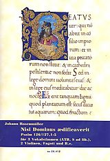 Johann Rosenmüller Notenblätter Nisi Dominus aedifficaverit für Alt, Tenor