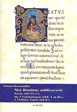 Johann Rosenmüller Notenblätter Nisi Dominus aedifficaverit für Alt, Tenor