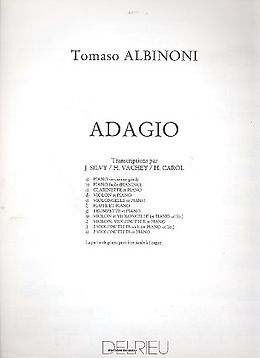 Tomaso Albinoni Notenblätter Adagio pour violon