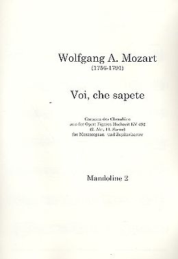 Wolfgang Amadeus Mozart Notenblätter Voi che sapete KV492 für Mezzosopran