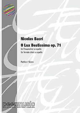 Nicolas Bacri Notenblätter O lux beatissima op.71
