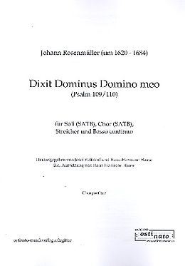 Johann Rosenmüller Notenblätter Dixit Dominus Domino meo für