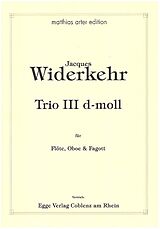 Jacques-Christian Michel Widerkehr Notenblätter Trio d-Moll Nr.3