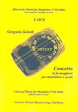 Sciroli Georgio Notenblätter Konzert F-Dur für Mandoline und Streicher