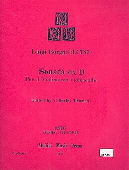 Luigi Borghi Notenblätter Sonata ex D for violin and cello