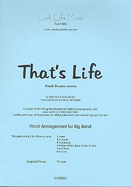 Dean Kay Notenblätter Thats Life (Frank Sinatra version)