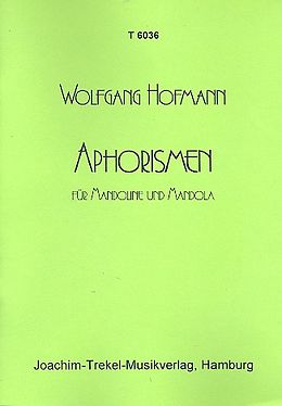Wolfgang Hofmann Notenblätter Aphorismen für Mandoline und