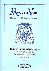 Johann Hieronymus Kapsberger Notenblätter 4 Vokalwerke für Bass und Bc (Chitarrone)