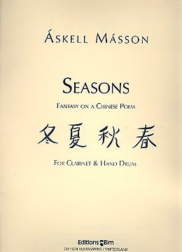 Áskell Másson Notenblätter Seasons for clarinet and hand drum