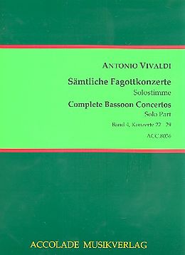 Antonio Vivaldi Notenblätter Sämtliche Fagottkonzerte Band 4