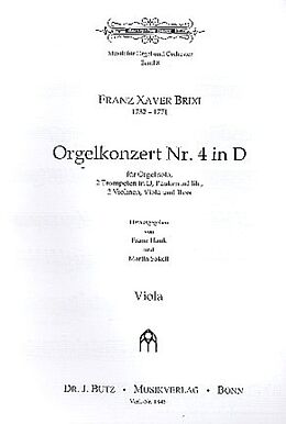 Franz Xaver Brixi Notenblätter Konzert D-Dur Nr.4