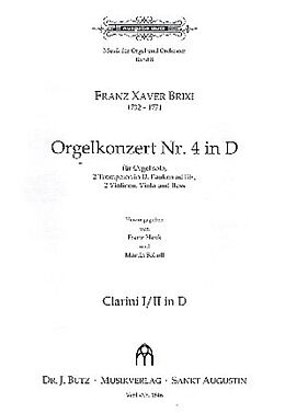 Franz Xaver Brixi Notenblätter Konzert D-Dur Nr.4