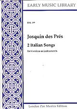 Josquin Des Prez Notenblätter 2 Italian Songs