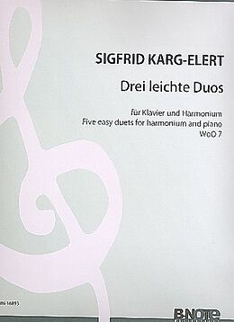 Sigfrid Karg-Elert Notenblätter 3 leichte Duos WoO7