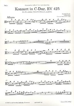 Antonio Vivaldi Notenblätter Konzert C-Dur RV425