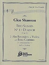 Glen Shannon Notenblätter Sonata in d Minor no.1