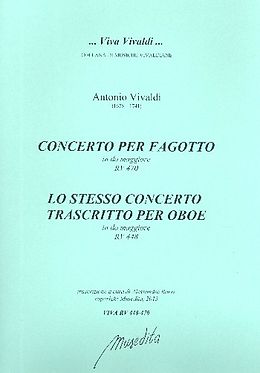 Antonio Vivaldi Notenblätter Konzert C-Dur RV448 (Oboe) und RV470 (Fagott)