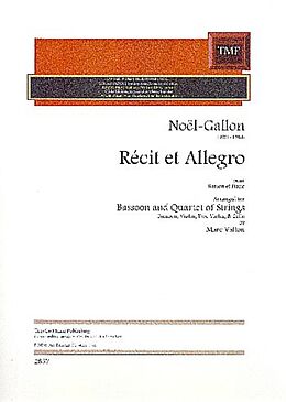 Noel-Gallon Notenblätter Récit et Allegro