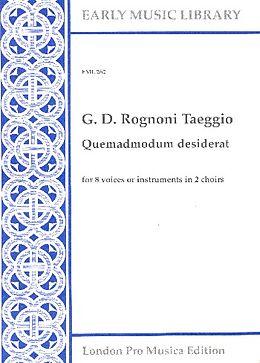 Giovanni Domenico Rognoni Taegio Notenblätter Quemadmodum desiderat