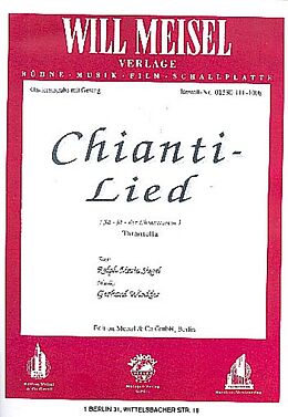 Gerhard Winkler Notenblätter Chianti-Lied