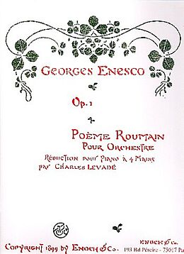 (Enesco) George Enescu Notenblätter Poème roumain op.1 pour orchestre