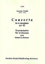 Antonio Vivaldi Notenblätter Konzert d-Dur RV93 für Laute, Streicher und Bc