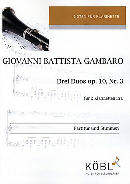 Giovanni Battista Gambaro Notenblätter Duo op.10,3