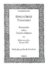Diego Ortiz Toledano Notenblätter Recercadas sobre Tenores italianos