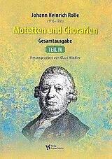Johann Heinrich Rolle Notenblätter Motetten und Chorarien Band 4