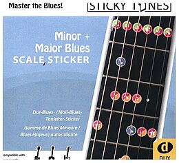  Instrumente+Zubehör Minor + Major Blues Scale Sticker